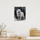 Amerikaans Eskimo Dog Art Print Poster (Keuken)