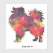 Amerikaans Eskimo Dog Geometric Pattern Silhouette Sticker (Vel)