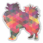 Amerikaans Eskimo Dog Geometric Pattern Silhouette Sticker (Voorkant)