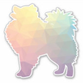 Amerikaans Eskimo Dog Geometric Pattern Silhouette Sticker (Voorkant)