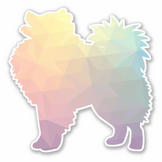 Amerikaans Eskimo Dog Geometric Pattern Silhouette Sticker (Voorkant)