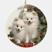 Amerikaans Eskimo Dog Keramisch Ornament (Achterkant)