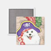 Amerikaans Eskimo Dog Pirate Magnet (Voorkant / Achterkant)