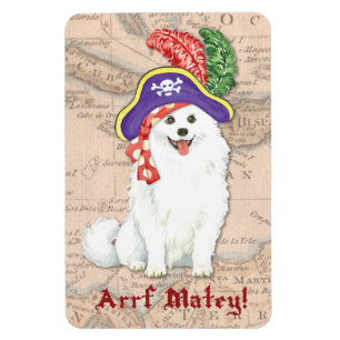 Amerikaans Eskimo Dog Pirate Magnet Magneet