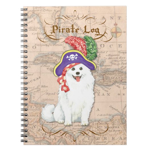 Amerikaans Eskimo Dog Pirate Notitieboek (Voorkant)