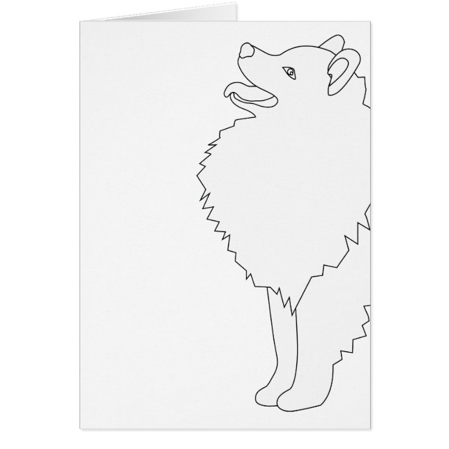 Amerikaans Eskimo Dog Ready to Color Design (Voorkant)