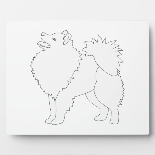 Amerikaans Eskimo Dog Ready to Color Design Fotoplaat (Voorkant)