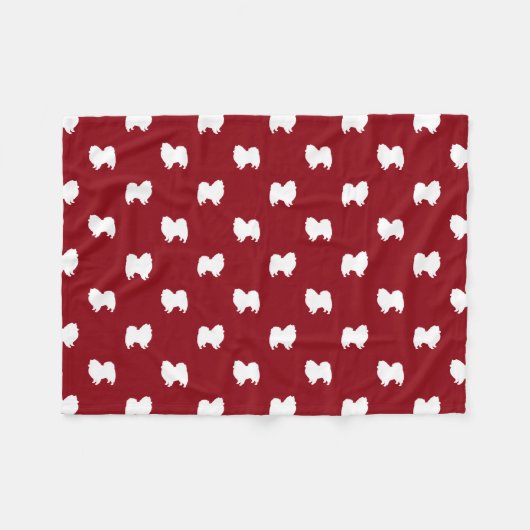 Amerikaans Eskimo Dog Silhouettes Eskies Pattern Fleece Deken (Voorkant (Horizontaal))