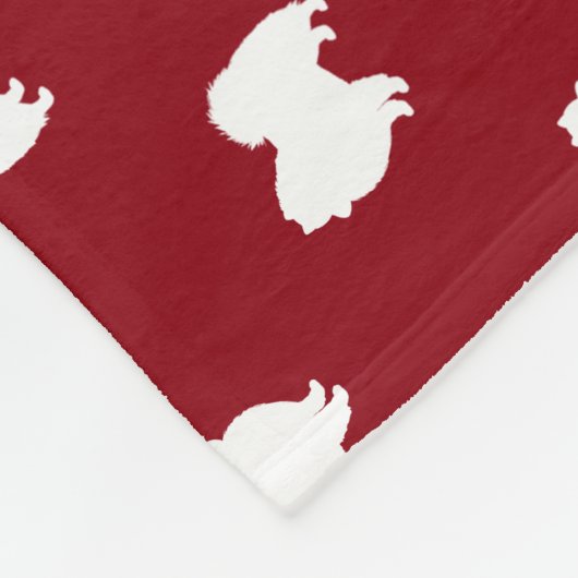 Amerikaans Eskimo Dog Silhouettes Eskies Pattern Fleece Deken (Hoek)