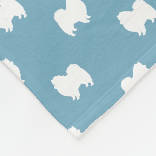 Amerikaans Eskimo Dog Silhouettes Eskies Pattern Fleece Deken (Hoek)