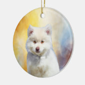 Amerikaans Eskimo Hond Art Portret Keramisch Ornament (Links)