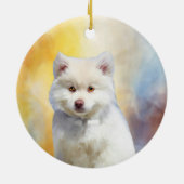 Amerikaans Eskimo Hond Art Portret Keramisch Ornament (Achterkant)