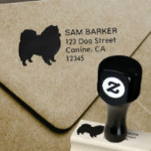 Amerikaans Eskimo Hond Silhouet Retouradres Rubberstempel
