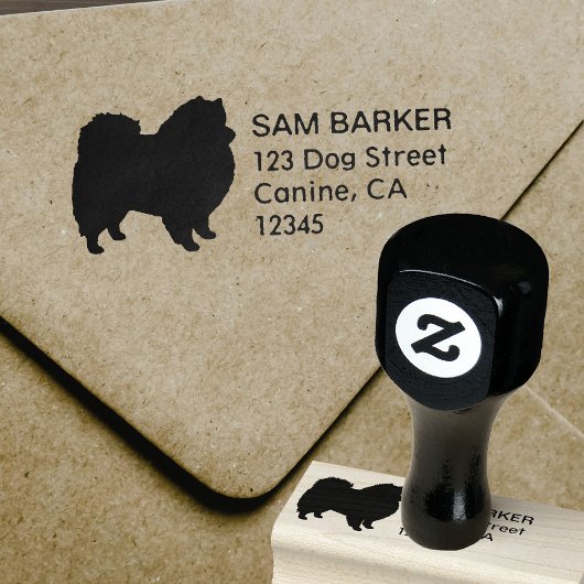 Amerikaans Eskimo Hond Silhouet Retouradres Rubberstempel