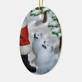 Amerikaans Eskimo kerstcadeaus Ornament (Links)