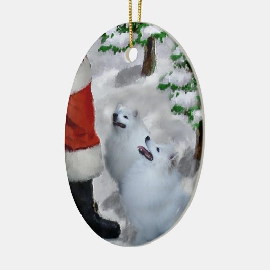 Amerikaans Eskimo kerstcadeaus Ornament (Links)