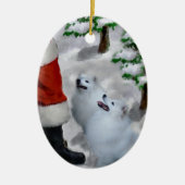 Amerikaans Eskimo kerstcadeaus Ornament (Voorkant)