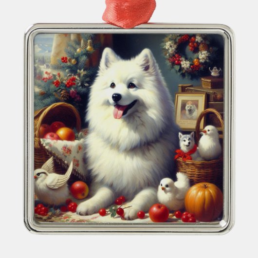  Amerikaans Eskimo schilderij Metalen Ornament (Voorkant)