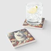  Amerikaans Eskimo schilderij Stenen Onderzetter (Zijkant)