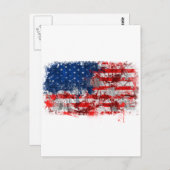 Amerikaans FLag Graffiti Briefkaart (Voorkant / Achterkant)