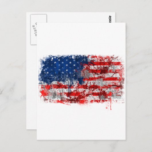 Amerikaans FLag Graffiti Briefkaart (Voorkant / Achterkant)