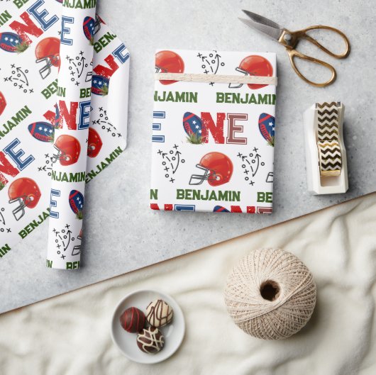 Amerikaans Football 1e verjaardag Cadeaupapier (Crafts)