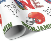 Amerikaans Football 1e verjaardag Cadeaupapier (Rol Hoek)