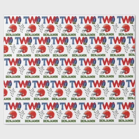 Amerikaans Football 2e verjaardag Cadeaupapier (Vlak)