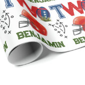 Amerikaans Football 2e verjaardag Cadeaupapier (Rol Hoek)