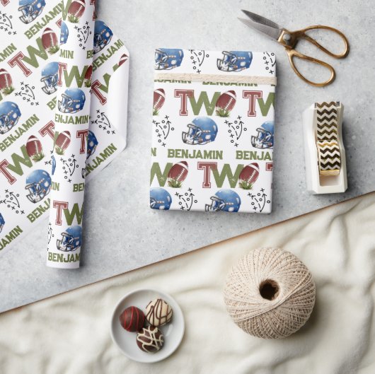 Amerikaans Football 2e Verjaardag Cadeaupapier (Crafts)