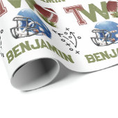 Amerikaans Football 2e Verjaardag Cadeaupapier (Rol Hoek)