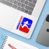 Amerikaans football | 3"x 3" — Glanzend transparan Sticker (Laptop met iPhone)