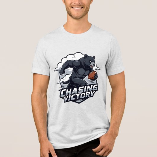 Amerikaans Football achtervolgt zege Tri-Blend Shirt (Voorkant)