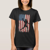Amerikaans Football Amerikaanse vlag Lineman Playe T-shirt (Voorkant)