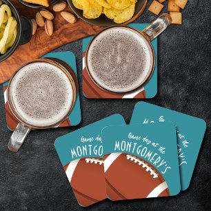 Amerikaans Football Aqua Kartonnen Onderzetters