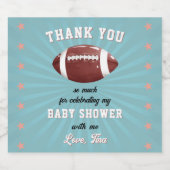 Amerikaans Football Baby shower Dank u Sparkling Wijnetiket (Enkel label)