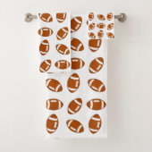 Amerikaans Football Ball Pattern op Wit Bad Handdoek (Insitu)