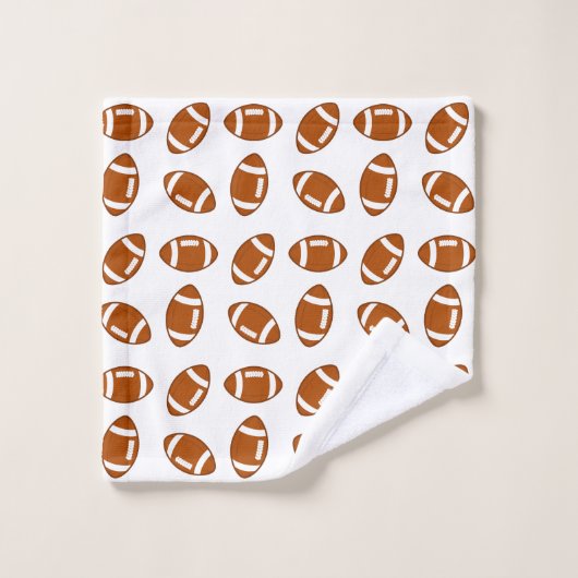 Amerikaans Football Ball Pattern op Wit Bad Handdoek (Wasdoekje)