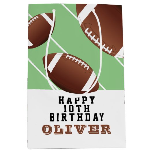 Amerikaans Football Balls Fun Kinder Haqppy Birthd Medium Cadeauzakje (Voorkant)