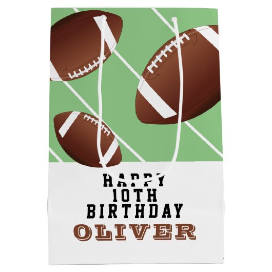 Amerikaans Football Balls Fun Kinder Haqppy Birthd Medium Cadeauzakje (Achterkant)