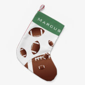 Amerikaans Football Balls Green Kinder Name Kleine Kerstsok (Voorkant (Hangend))
