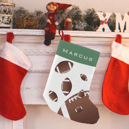 Amerikaans Football Balls Green Kinder Name Kleine Kerstsok