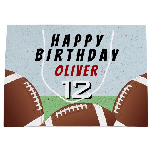 Amerikaans Football Balls Kinder Happy Birthday Groot Cadeauzakje (Voorkant)