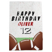 Amerikaans Football Balls Kinder Happy Birthday Medium Cadeauzakje (Achterkant)