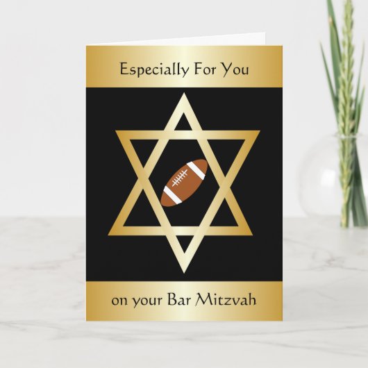 Amerikaans Football Bar Mitzvah Kaart (Voorkant)
