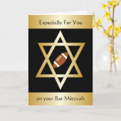 Amerikaans Football Bar Mitzvah Kaart (Gele Bloem)