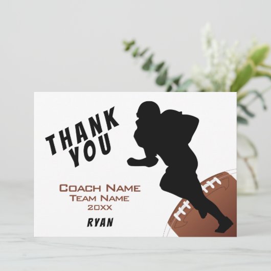 Amerikaans Football Bedankt Coach Kaart (Staand voorkant)