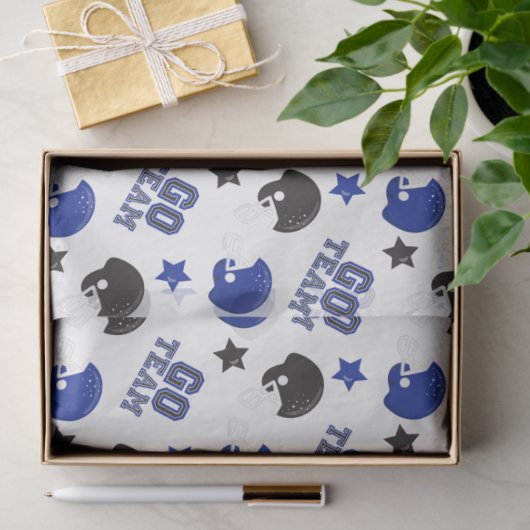 Amerikaans Football Blauw en Zwart Patronen Tissuepapier (Geschenk)