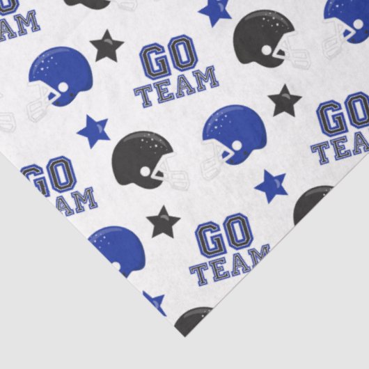 Amerikaans Football Blauw en Zwart Patronen Tissuepapier (Detail)