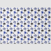 Amerikaans Football Blauw en Zwart Patronen Tissuepapier (Voorkant)